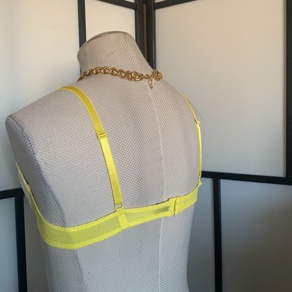 36C Women's Signature Lace Push-Up Yellow Adjustable Bra Y2K Feminine Casual - Picture 8 of 14